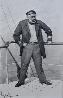 Felician Myrbach (1853-1940) Le Capitaine Scrapouchinat:: dessin à l'encre