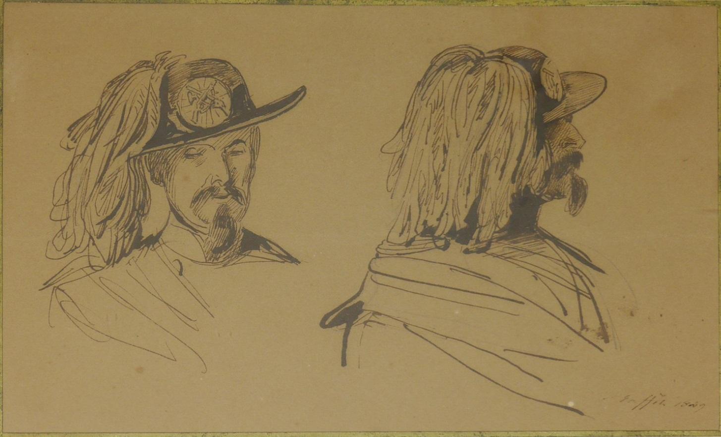 Denis Auguste Raffet (1804-1860) Studi di un Kaiserjäger tirolese, disegno