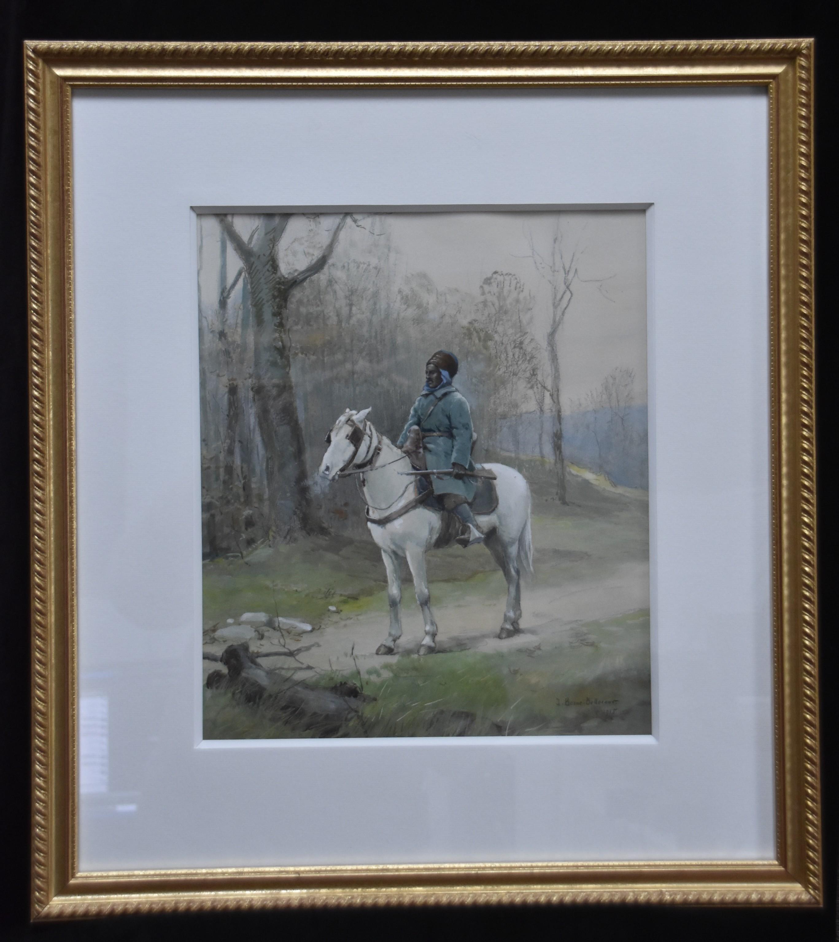 J.Jacques Berne-Bellecour (1874-1939), North African Horseman, 1915, watercolor - Art by Jean-Jacques Berne-Bellecour