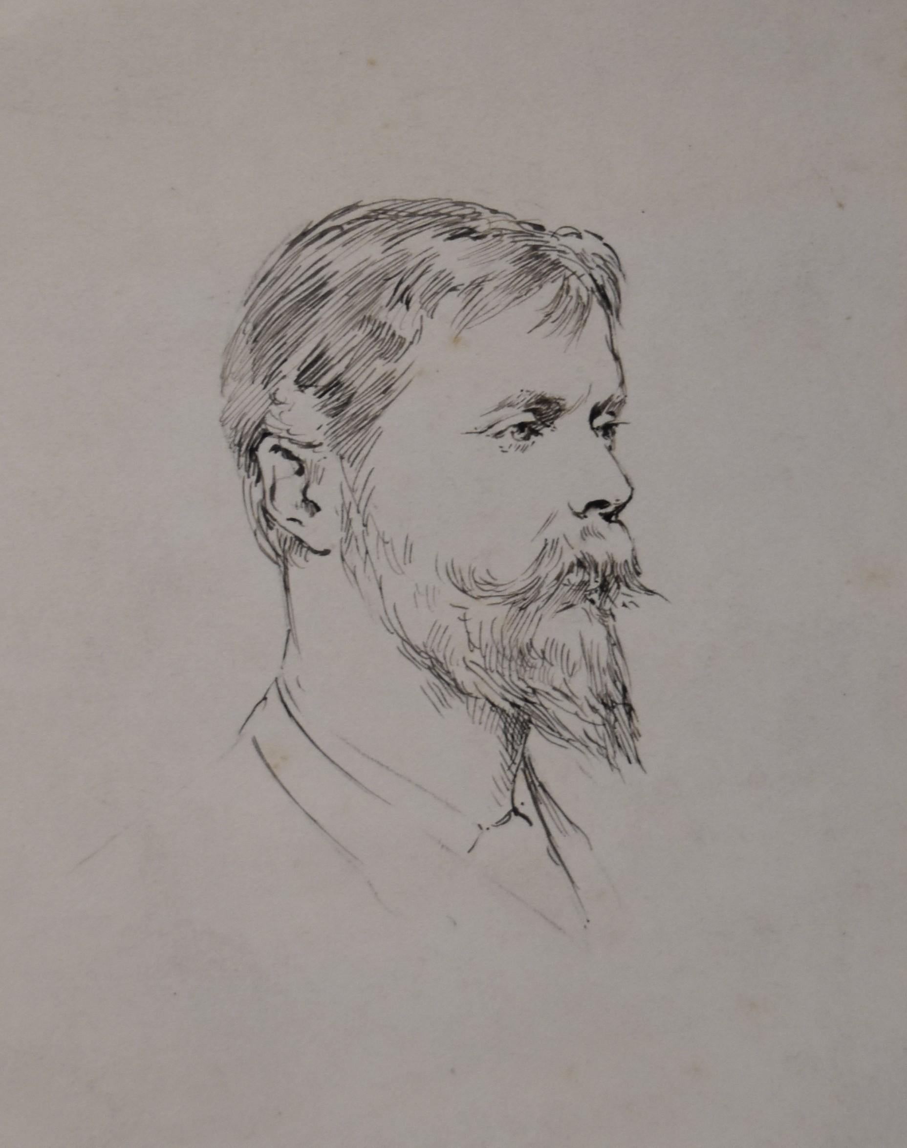 Theodore Blake Wirgman (1848-1925)  Portrait d'Ernest Albert Waterlow, dessin