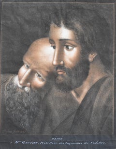 Mignon, Two men, A master and his disciple, 1805, black red and white chalks 