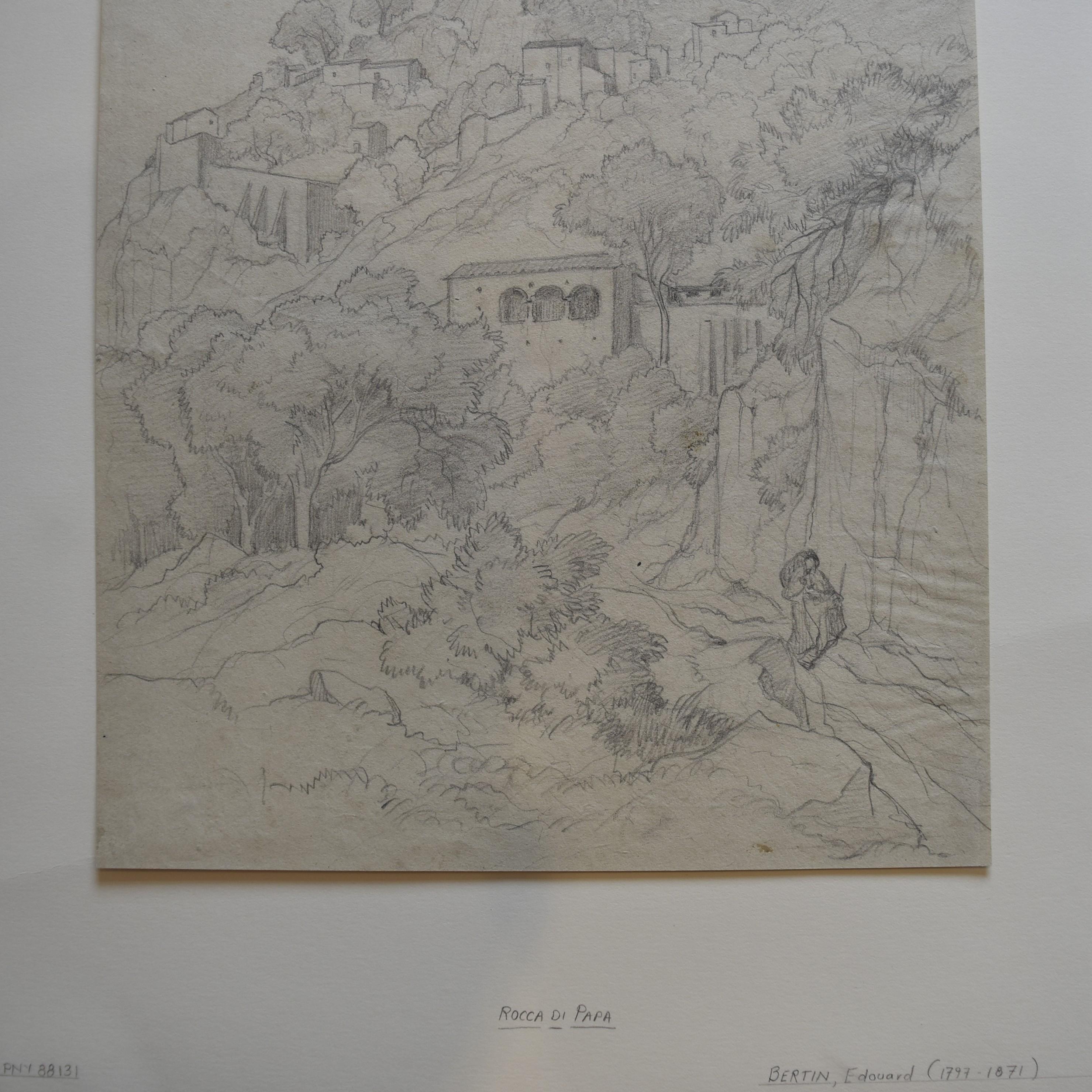 François Edouard Bertin (1797-1871) View of Rocca di Papa, original drawing 2