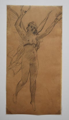 Henri-Lucien Doucet (1856-1895) An allegory, original drawing