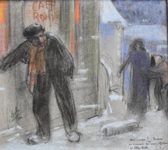 Antique Georges Dola (1872-1950) Souvenir de Blanchette, 1912, signed Pastel