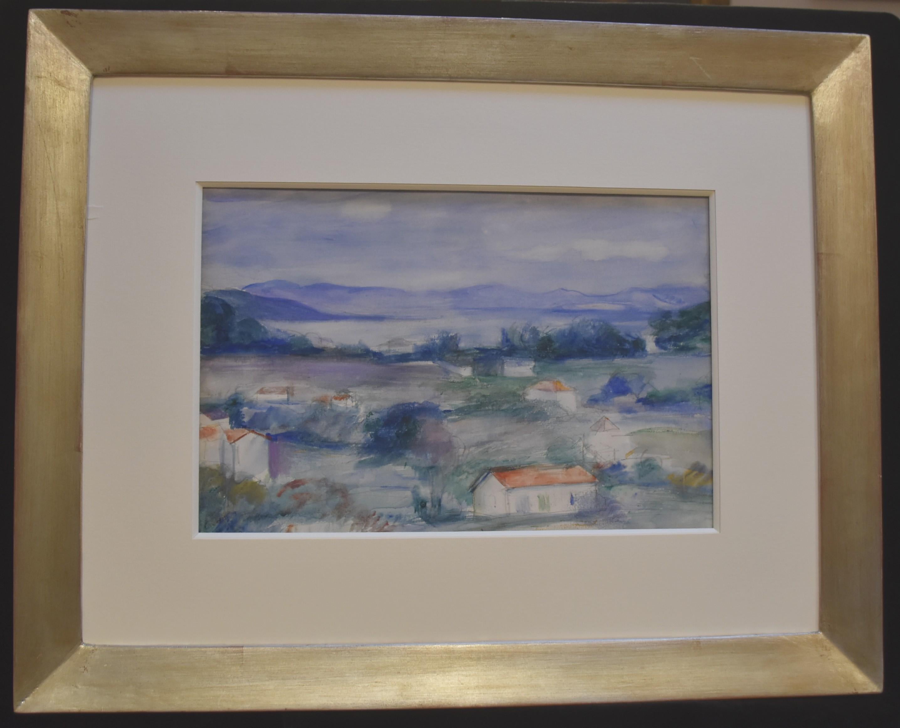 Henry Ottmann (1877-1927) zugeschrieben Eine Landschaft der Provence, Aquarell, Henry Ottmann zugeschrieben – Art von Henri Ottmann