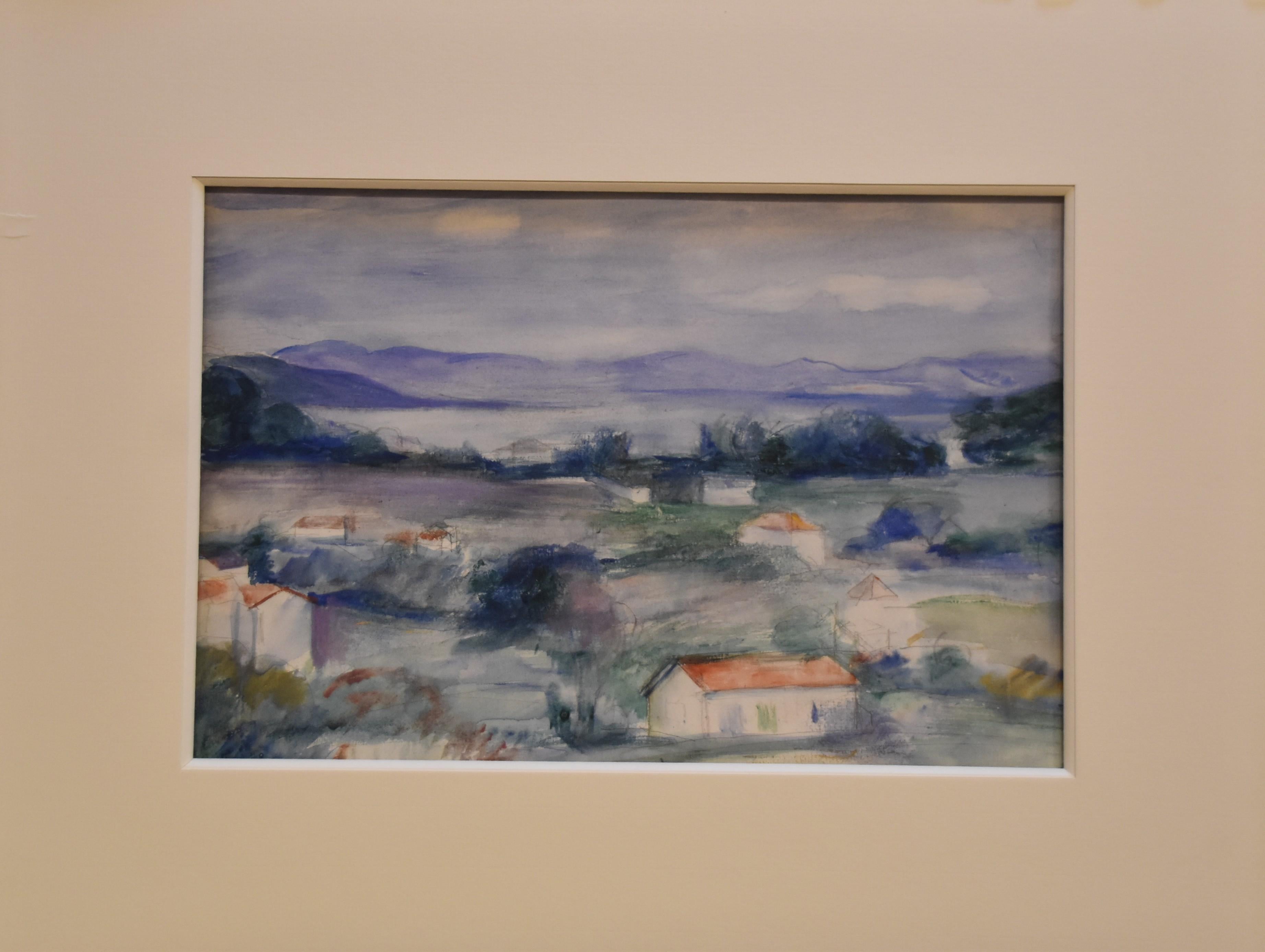 Attributed to Henri Ottmann (1877-1927) A Provence landscape, watercolor For Sale 1