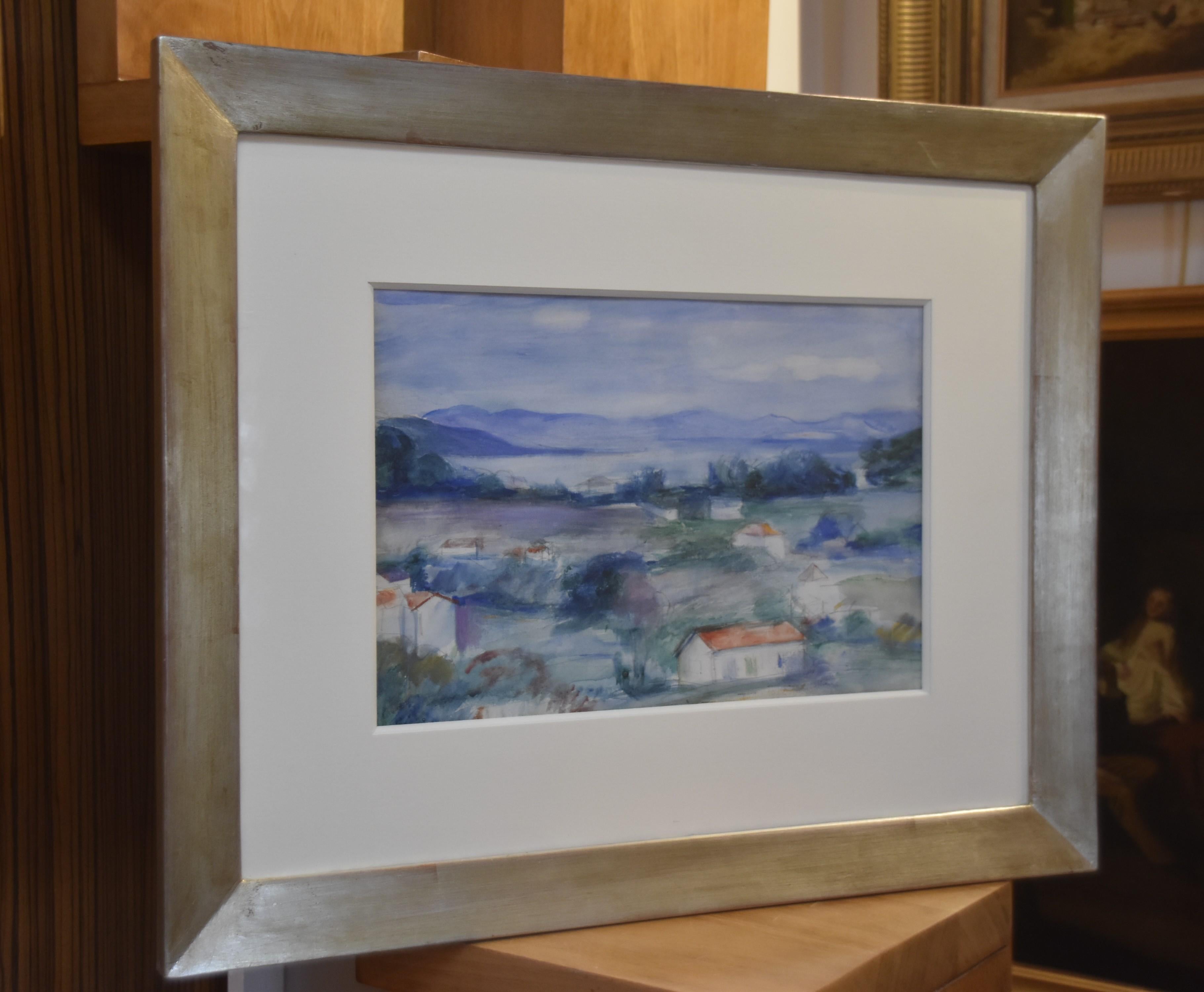 Henry Ottmann (1877-1927) zugeschrieben 
Eine Landschaft der Provence, 
Aquarell auf Papier
24 x 32 cm (Ansicht)
In einem modernen Rahmen  : 45 x 55.5 cm

Ungerahmt scheint das Werk größer zu sein (siehe das dritte Foto). Das Bild ist zwar durch den