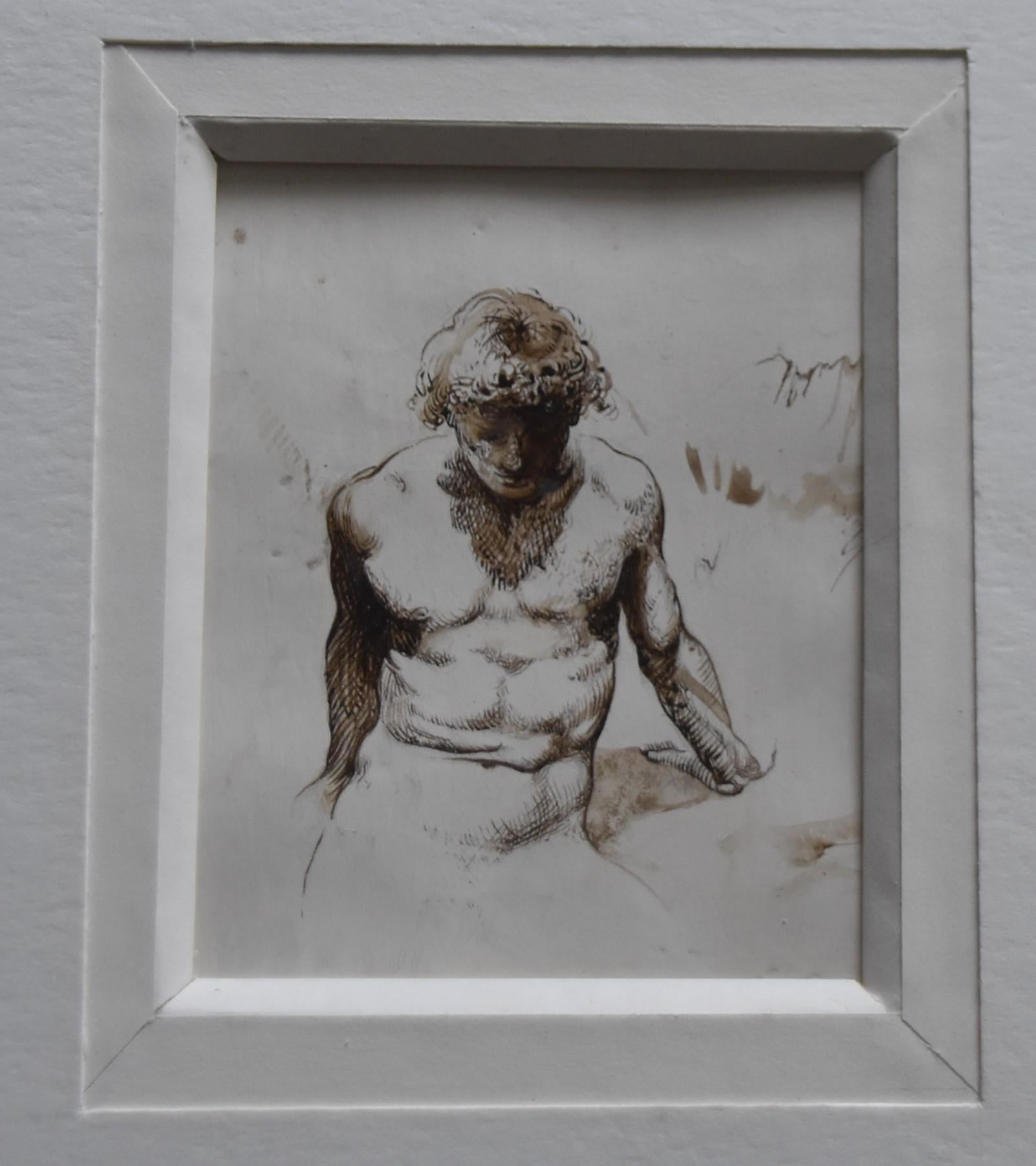 Christian Bouillé (1948-2005) A naked man, original drawing 1
