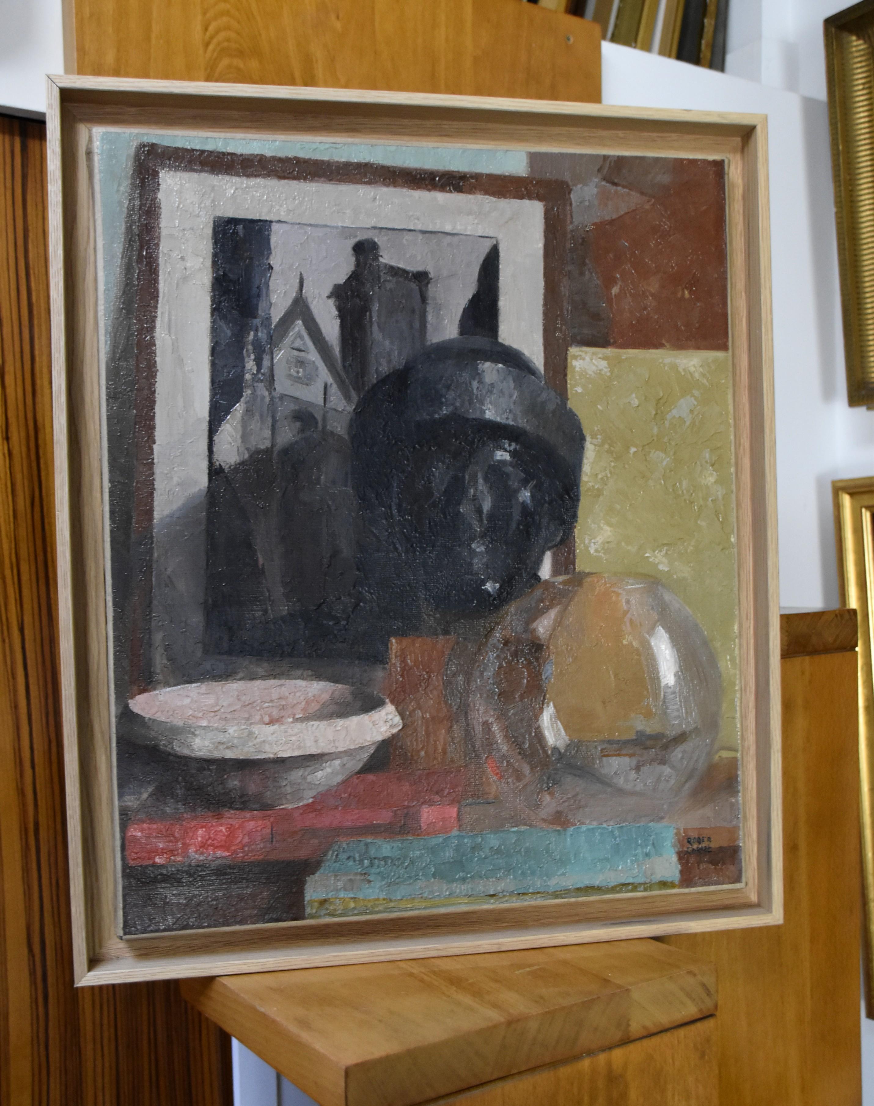 Roger Cortet (1910-1978) Still-life with a sculpture, oil on canvas signed 4