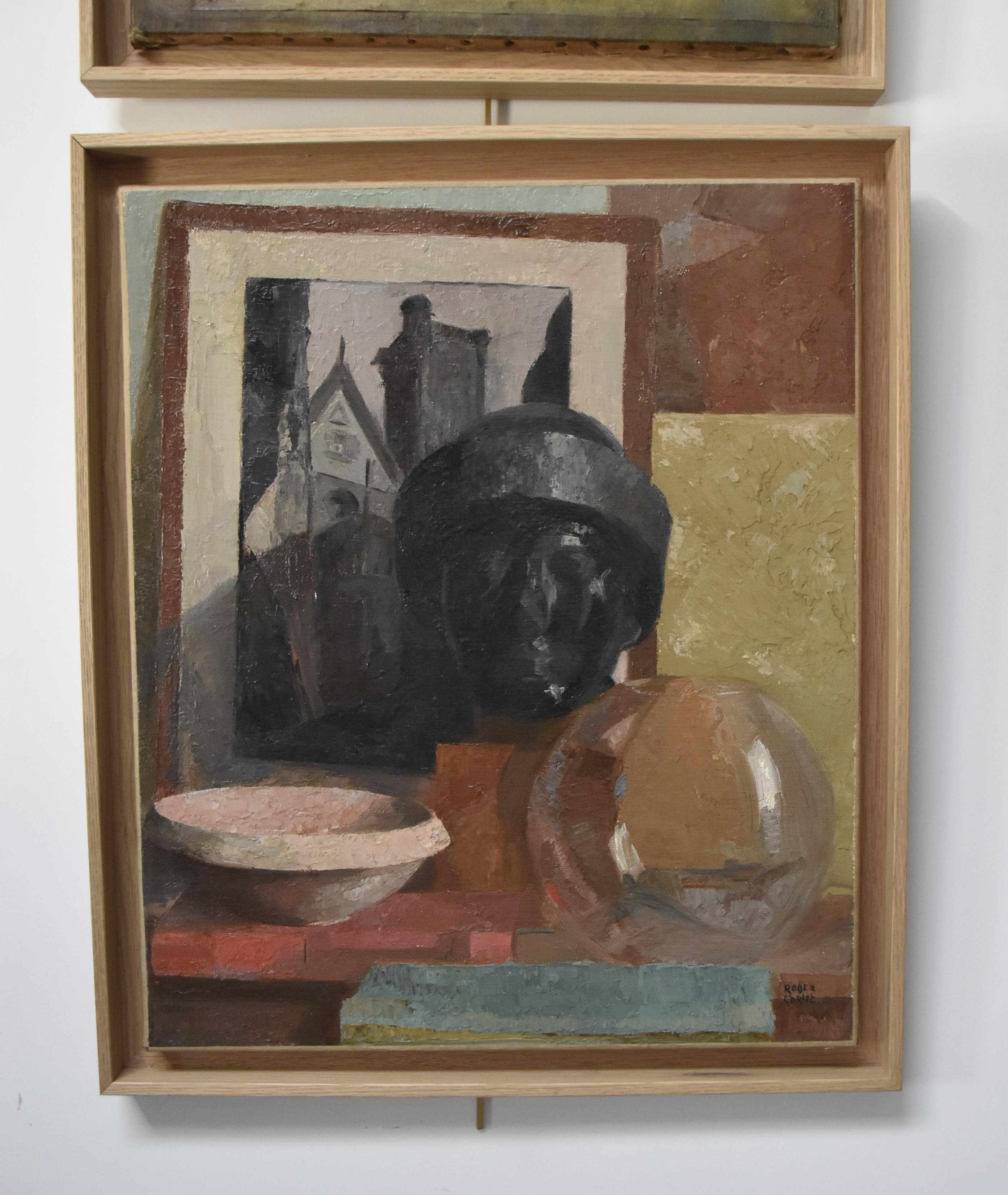 Roger Cortet (1910-1978) Still-life with a sculpture, oil on canvas signed 5
