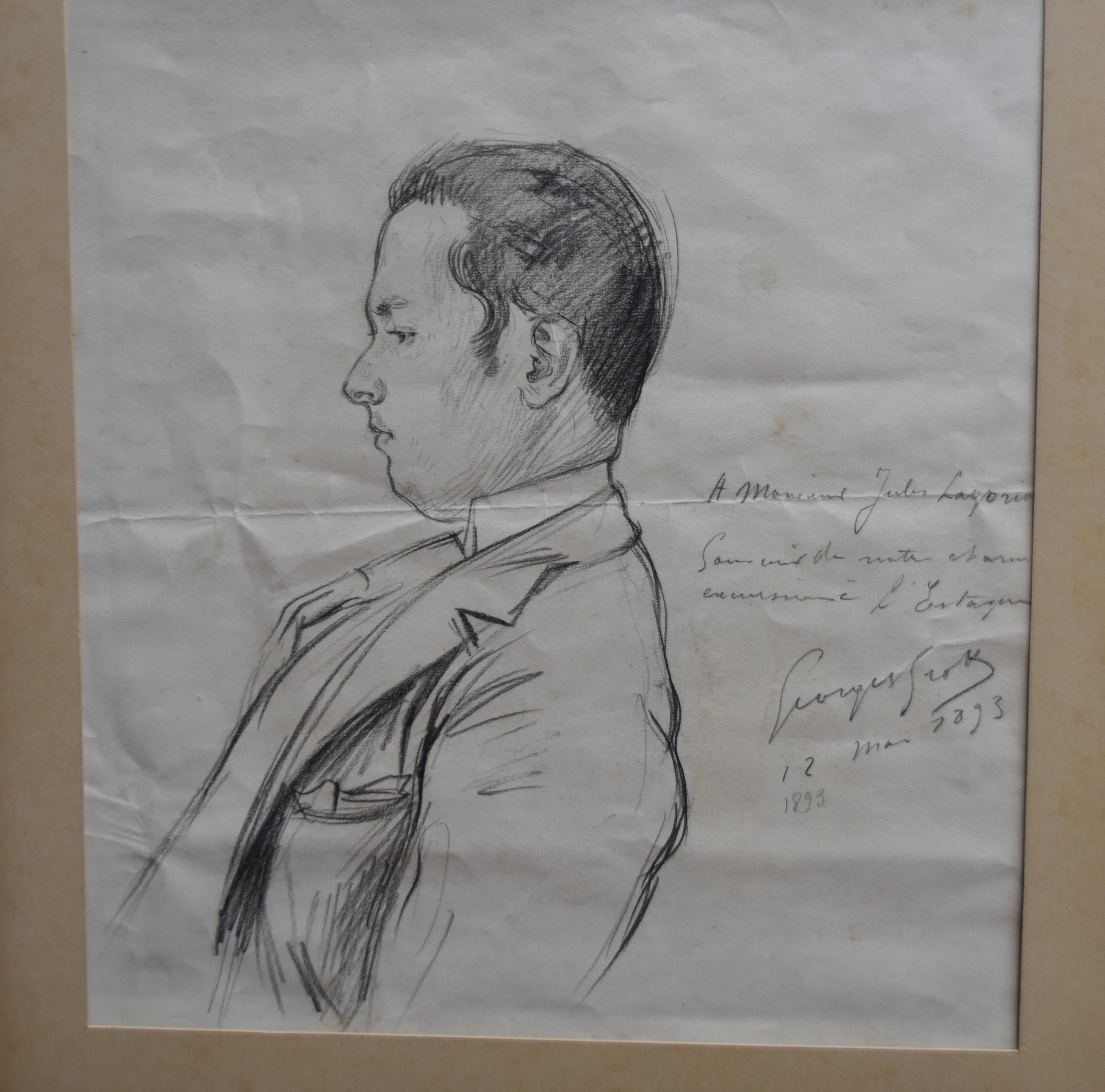 Georges Scott (1873-1943) 
Portrait of Jules Lagorio 1893, 
signed, dated and annotated on the right : 