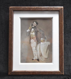 French School 19th Century, Portrait of a dandy, watercolor on paper