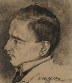 Elisabeth Wolf (1873-1964) Portrait of a man, 1910, signed drawing