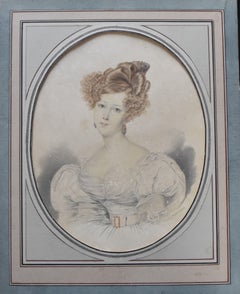 French school circa 1840, Portrait of a Lady, watercolor
