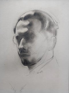 Paul Lemagny (1905-1977) Selfportrait of the artist, signed drawing