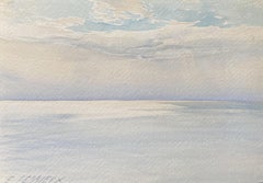 Ernest Lessieux (1848 - 1925) Das Meer bei ruhigem Wetter, Aquarell signiert