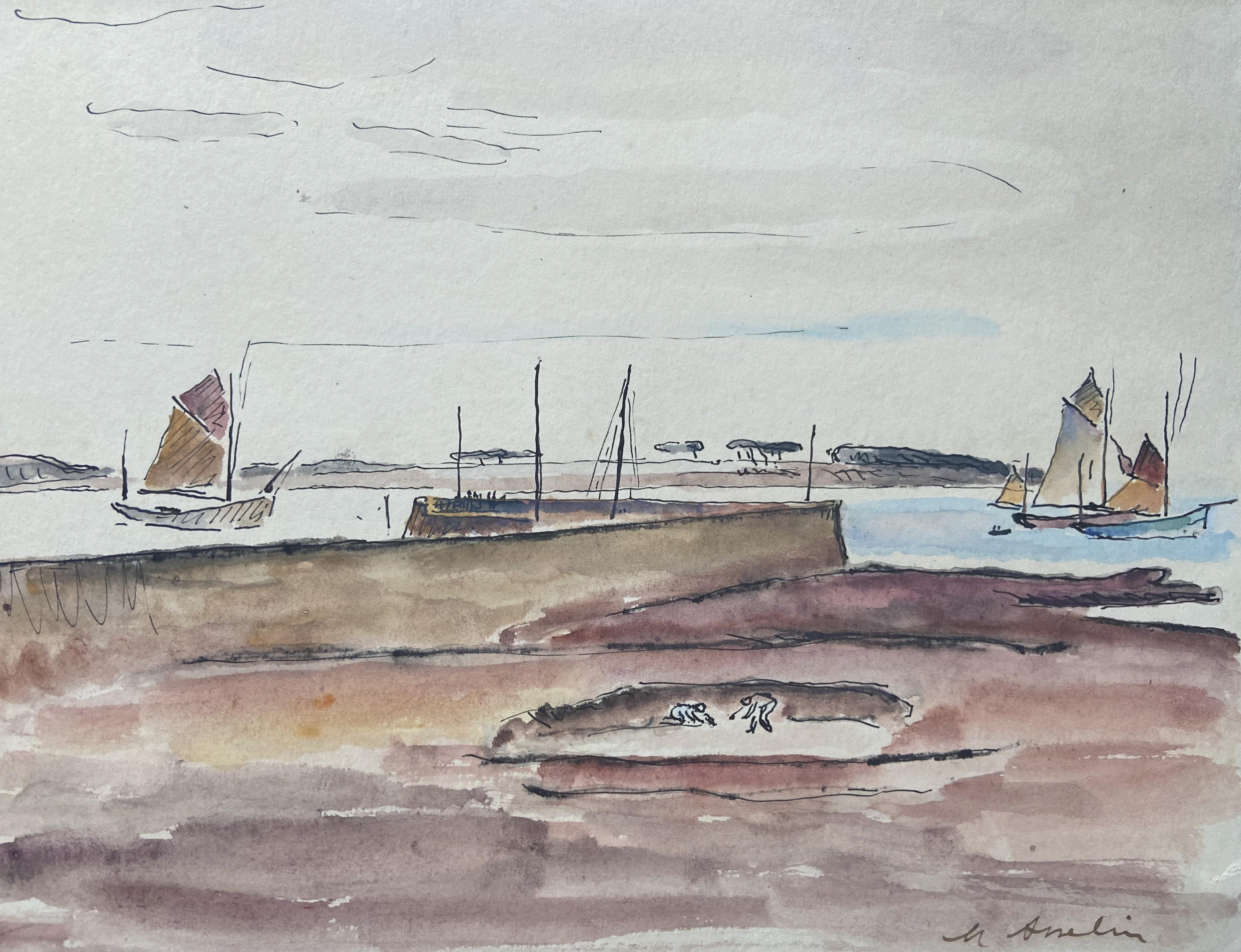 Maurice Asselin (1882-1947) 
A Seascape, Brittany,  
signed lower right
watercolor on paper
19.7 x 25.2 cm
Framed  : 35 x 40.5 cm

Maurice Asselin was particularly attached to Brittany, which he discovered for the first time in 1905, at the age of