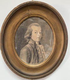French School 18th Century, Portrait of a gentleman, oval drawing