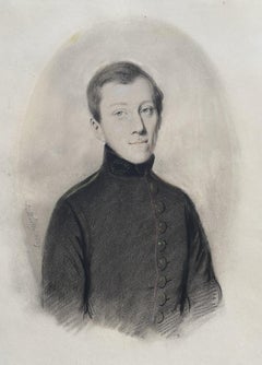 Jules Boilly (1796-1874) Portrait of a young man, drawing signed and dated