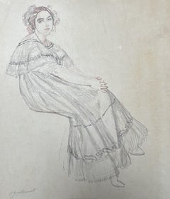 Octave Denis Victor Guillonnet (1872 - 1967)  A woman seated, drawing signed