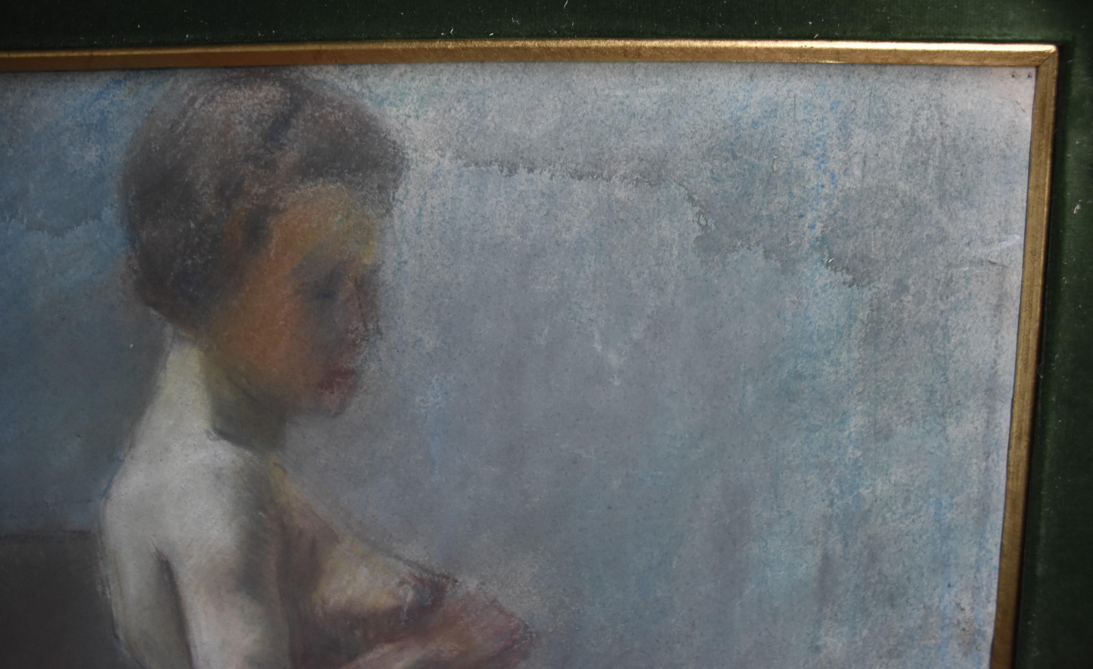 L V Guirand de Scevola (1871-1950) A young naked woman standing , Signed pastel For Sale 3