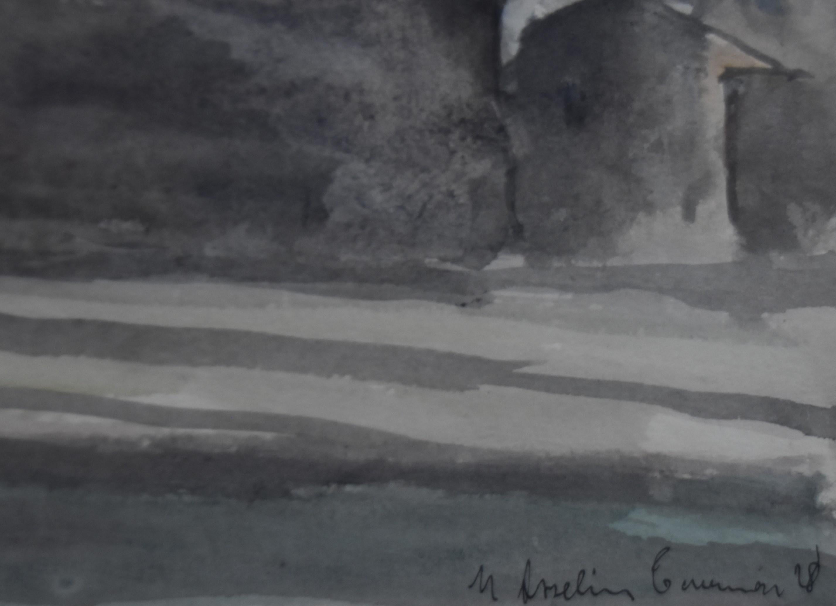 Maurice Asselin (1882-1947) Le Chateau de Tournon, 1928, signed watercolor For Sale 2