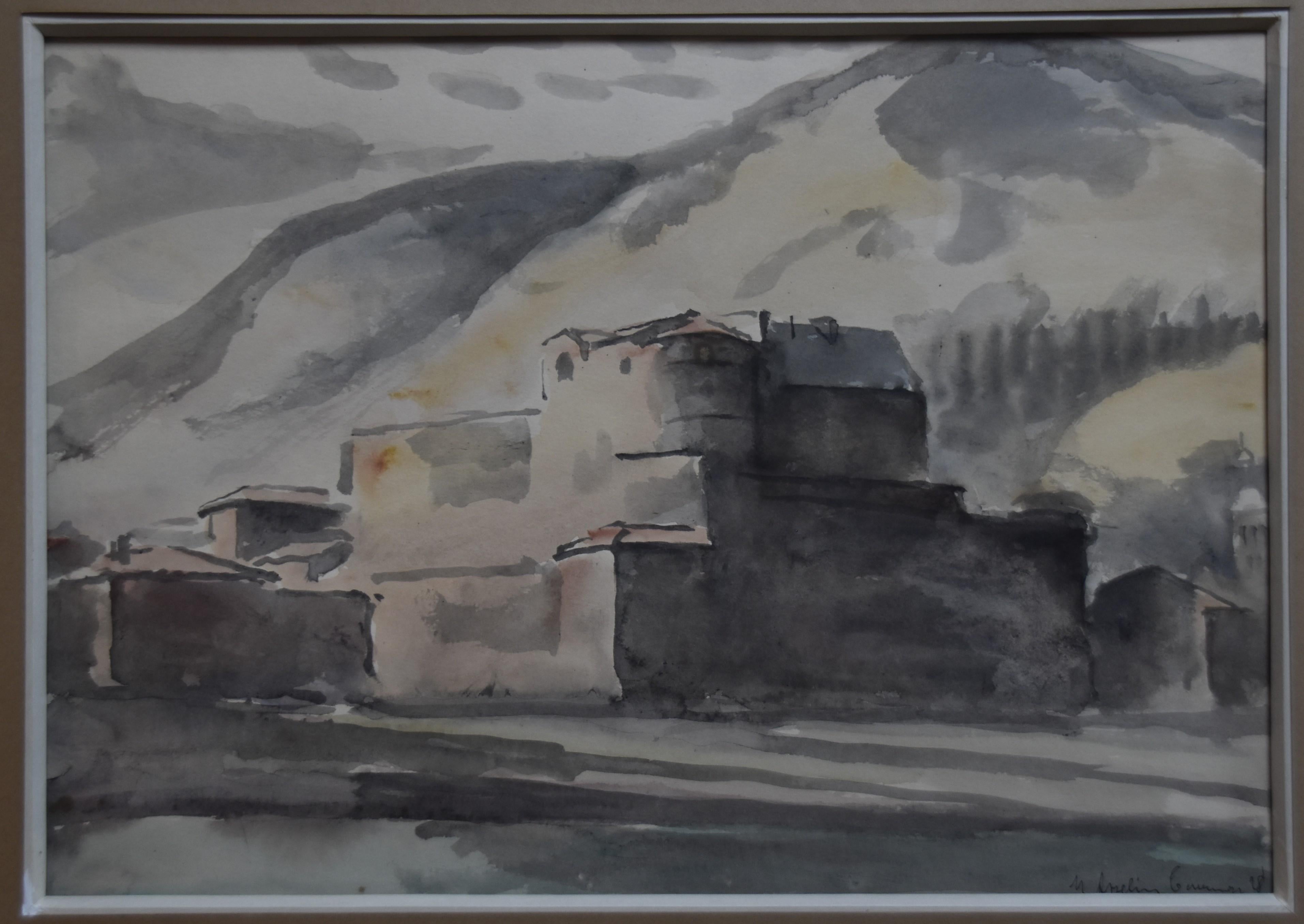 Maurice Asselin (1882-1947) Le Chateau de Tournon, 1928, signed watercolor For Sale 5