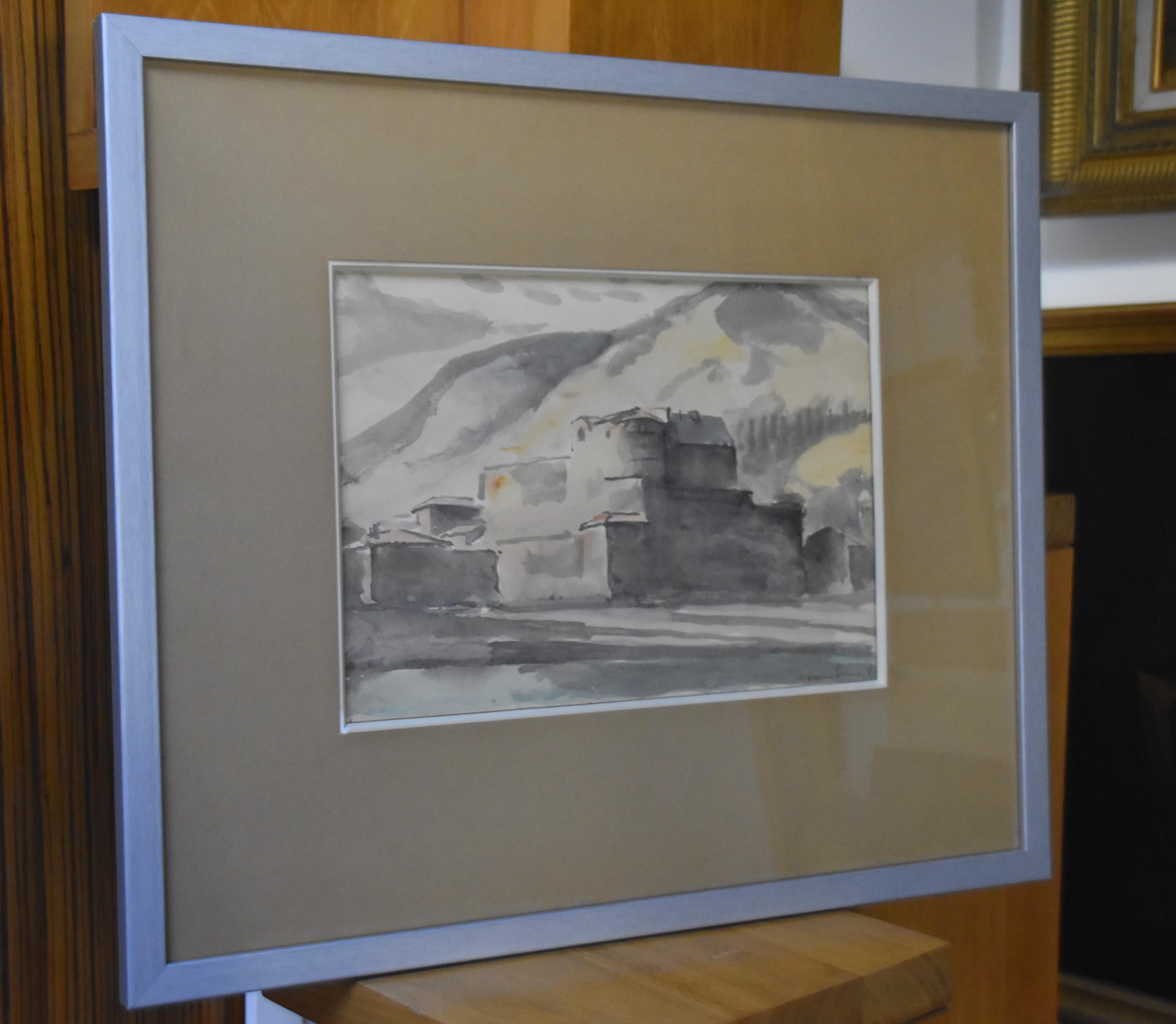 Maurice Asselin (1882-1947) Le Chateau de Tournon, 1928, signed watercolor For Sale 9