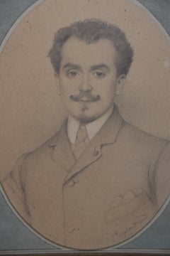 Jean Coraboeuf  (1870-1947) Porträt eines Künstlers, 1914, signierte Zeichnung
