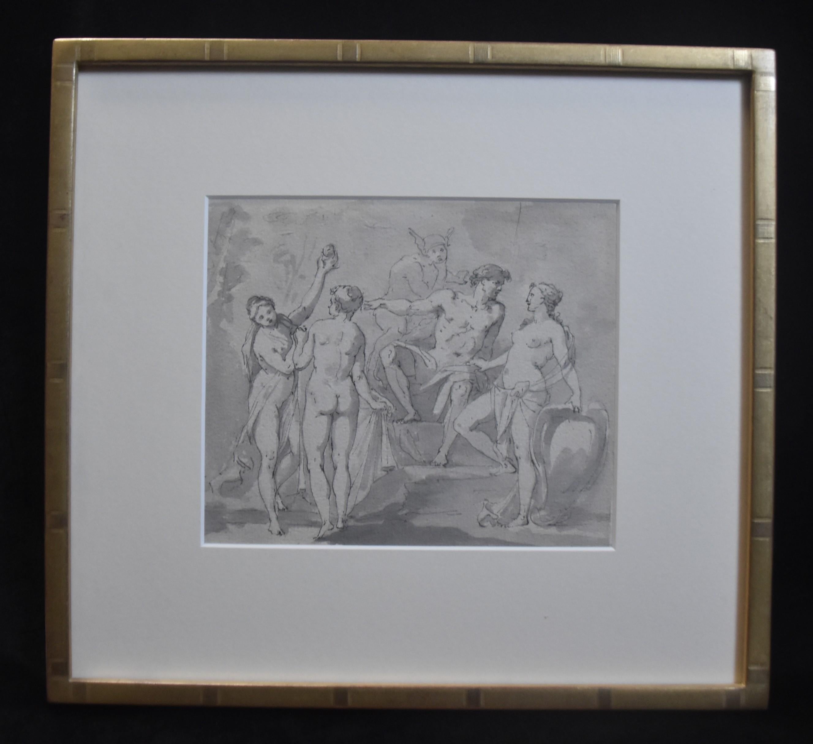 French School 18th century, The Judgement of Paris, original drawing - Art by Unknown