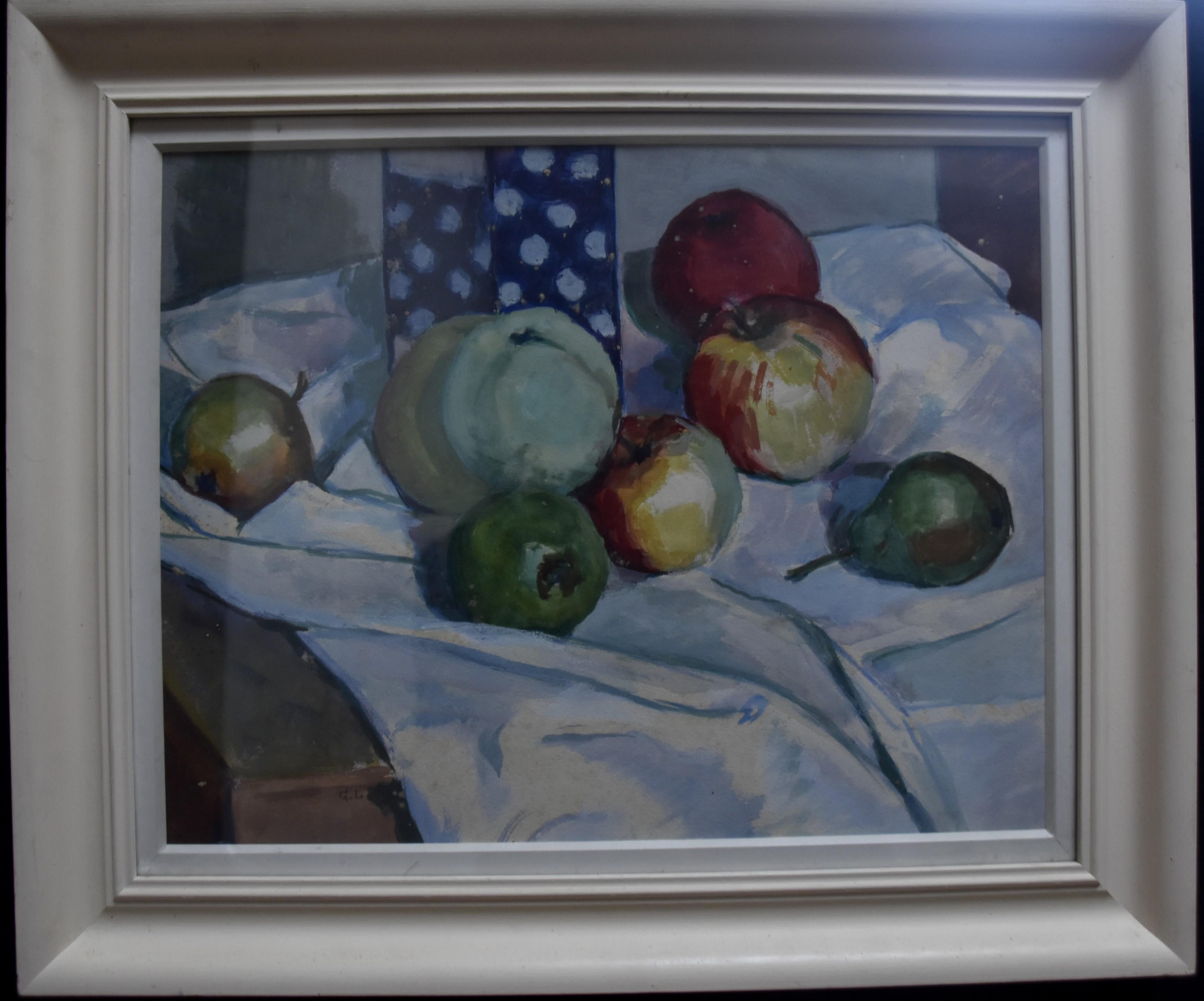 Georges Louis Claude (1879-1963) Still life with apples, 1939 gouache signed 3