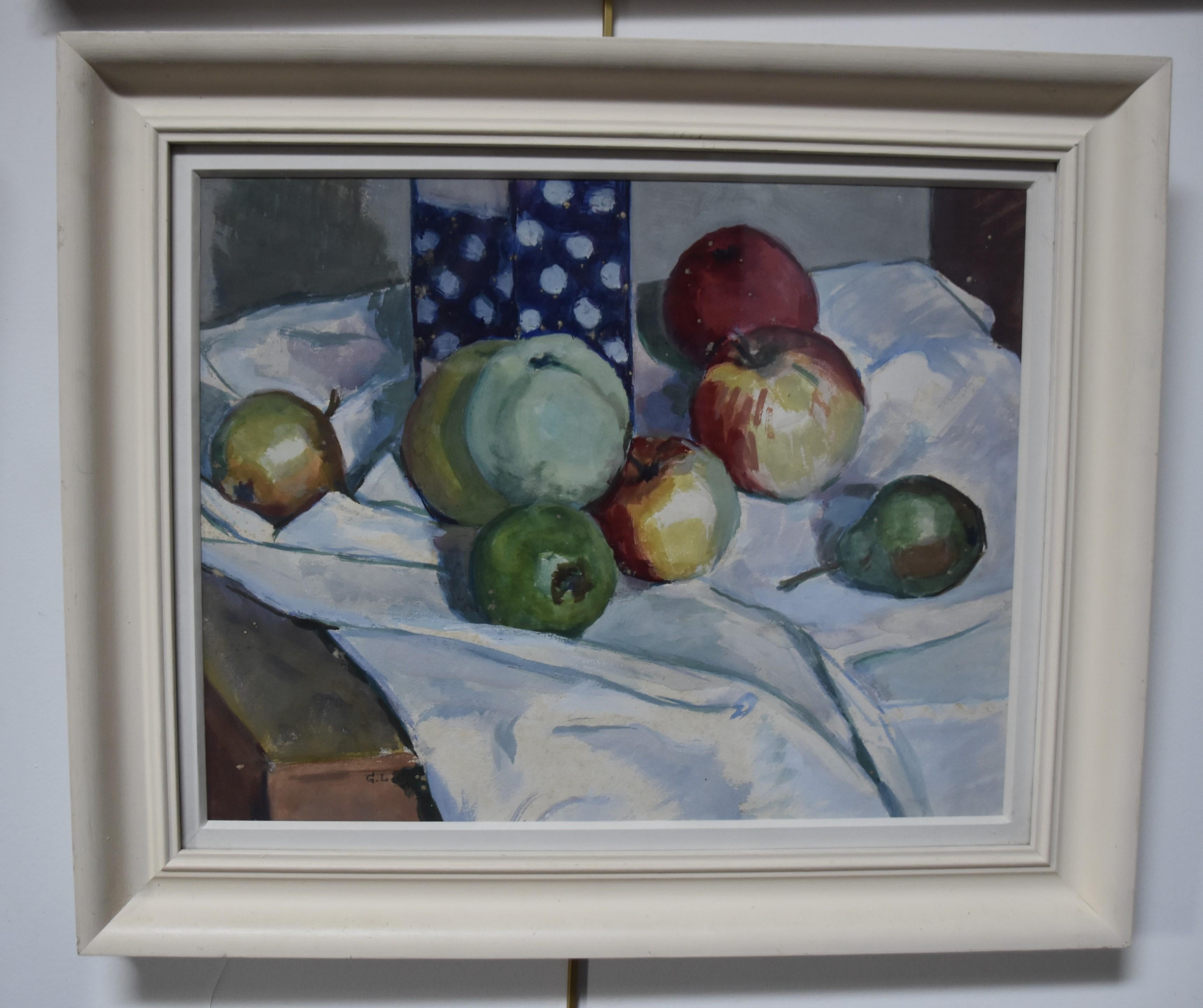 Georges Louis Claude (1879-1963) Still life with apples, 1939 gouache signed 5