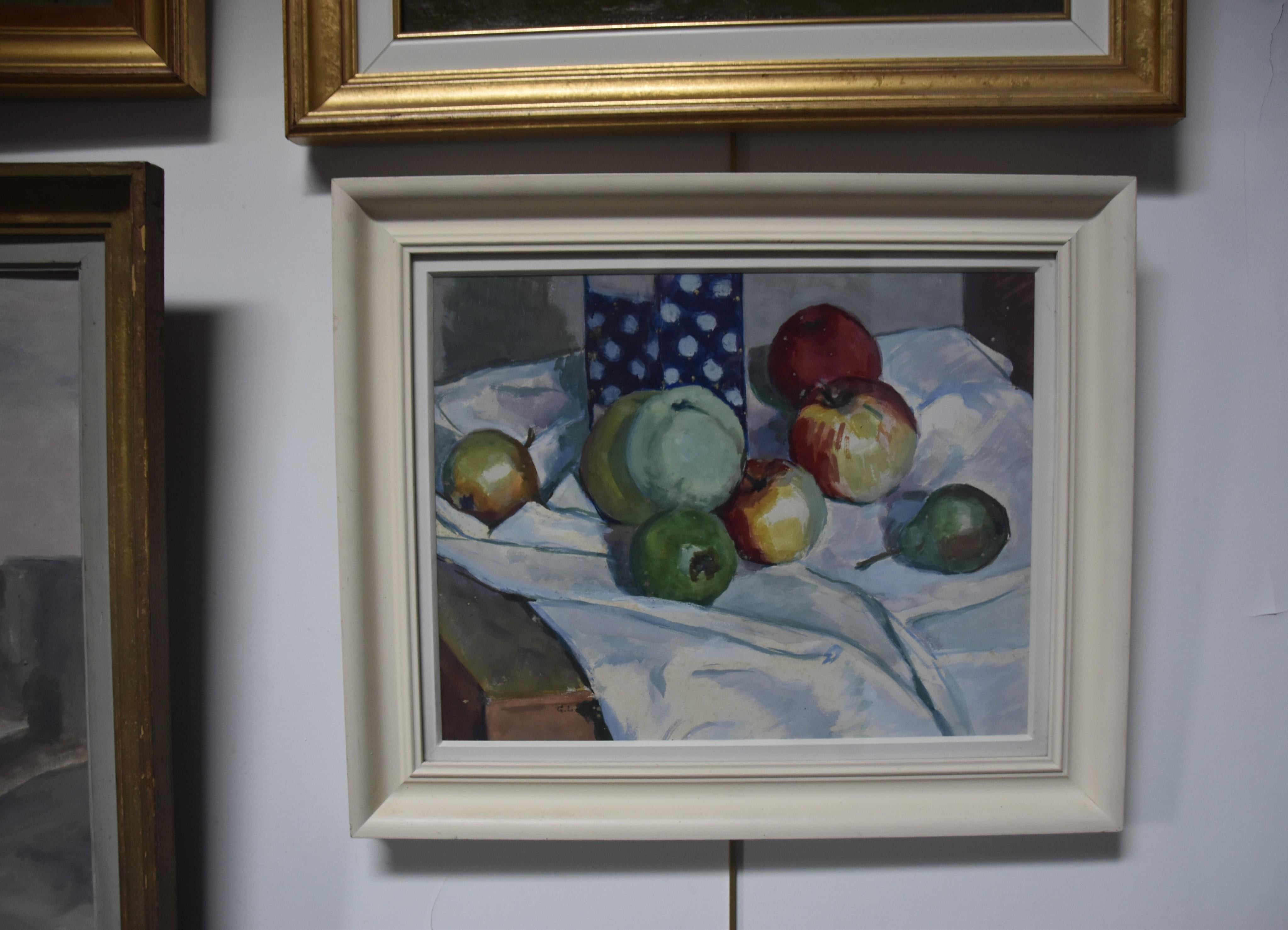 Georges Louis Claude (1879-1963) Still life with apples, 1939 gouache signed 1