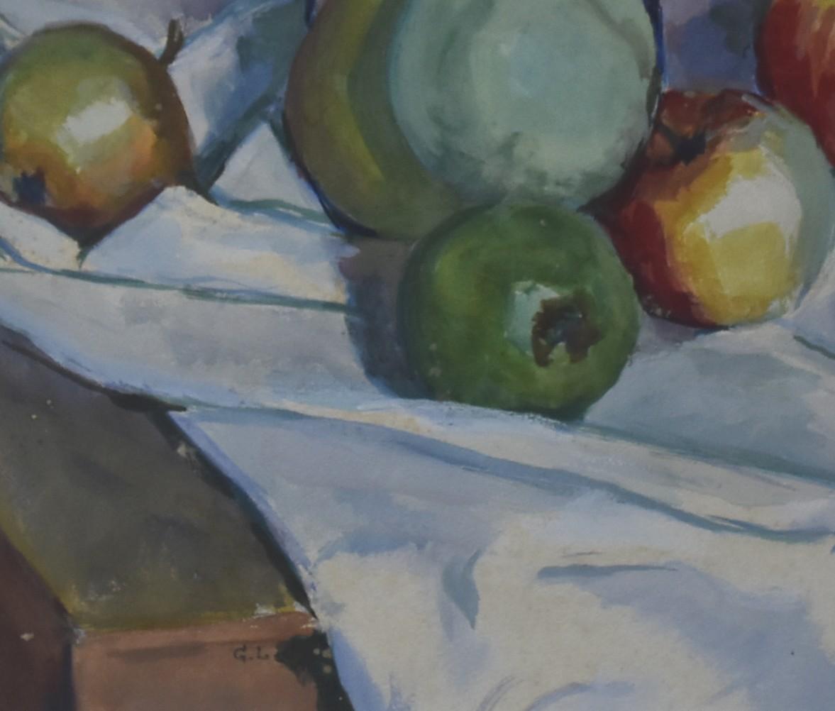 Georges Louis Claude (1879-1963)
Still life with apples
gouache on paper 
signe on the lower left 