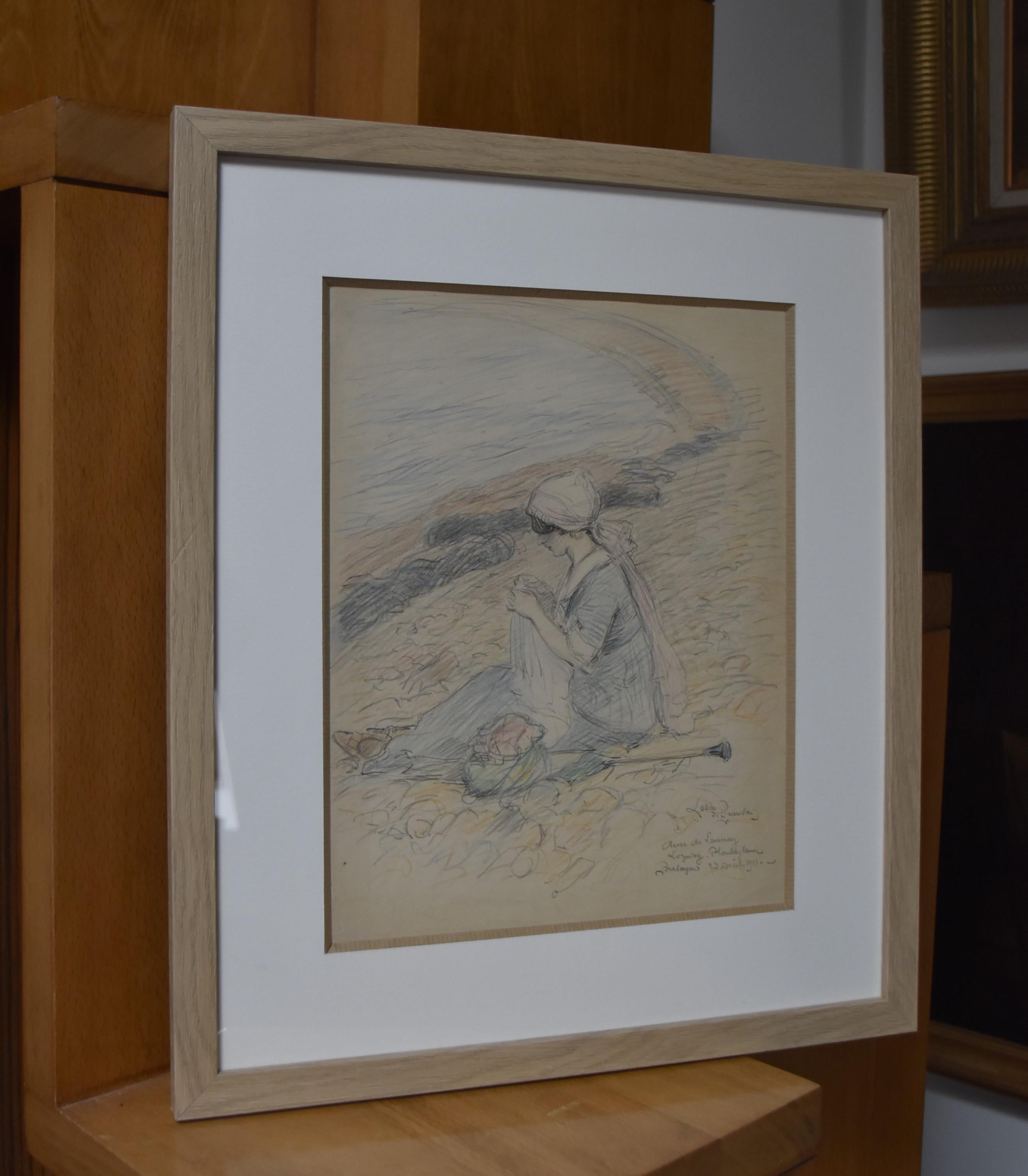 Lubin de Beauvais (1873-1917) L'Anse de Launay 1911, signed color drawing  For Sale 6