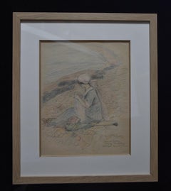 Lubin de Beauvais (1873-1917) L'Anse de Launay 1911, signed color drawing