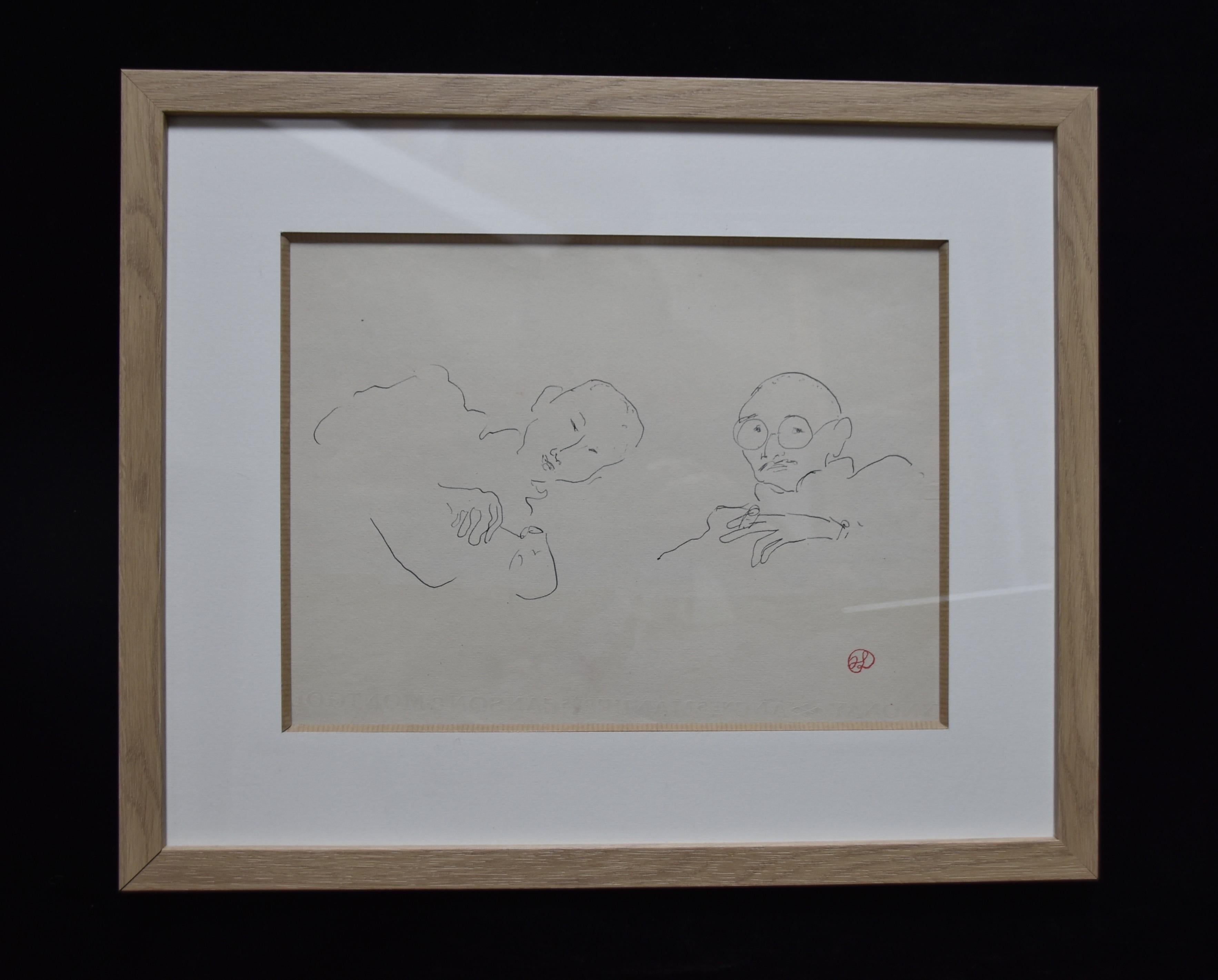 Jean Launois (1898-1942) Opium smokers, Indochina, original drawing For Sale 4