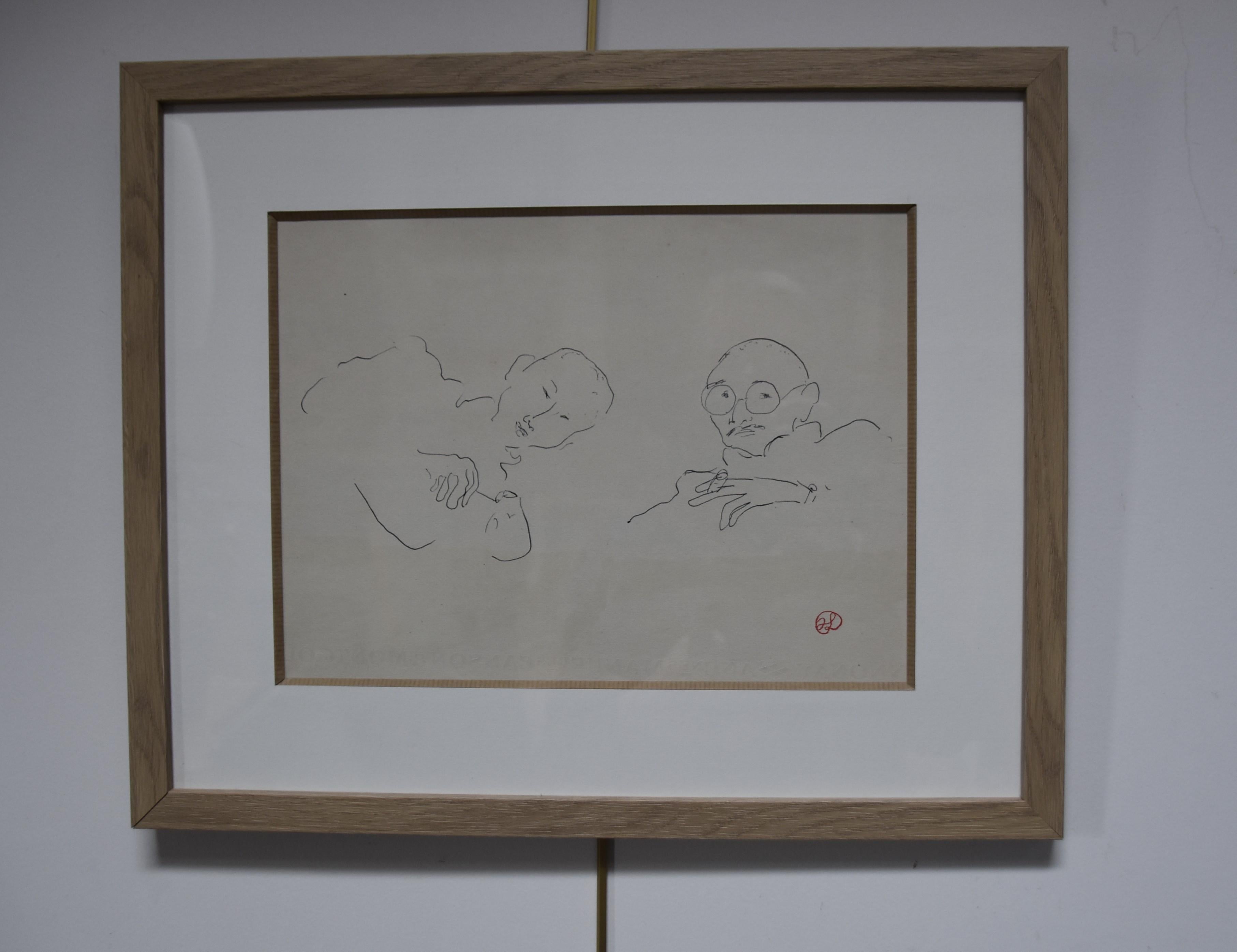 Jean Launois (1898-1942) Opium smokers, Indochina, original drawing For Sale 6