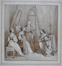 William Moritz (1816-1860) An historical scene, drawing signed