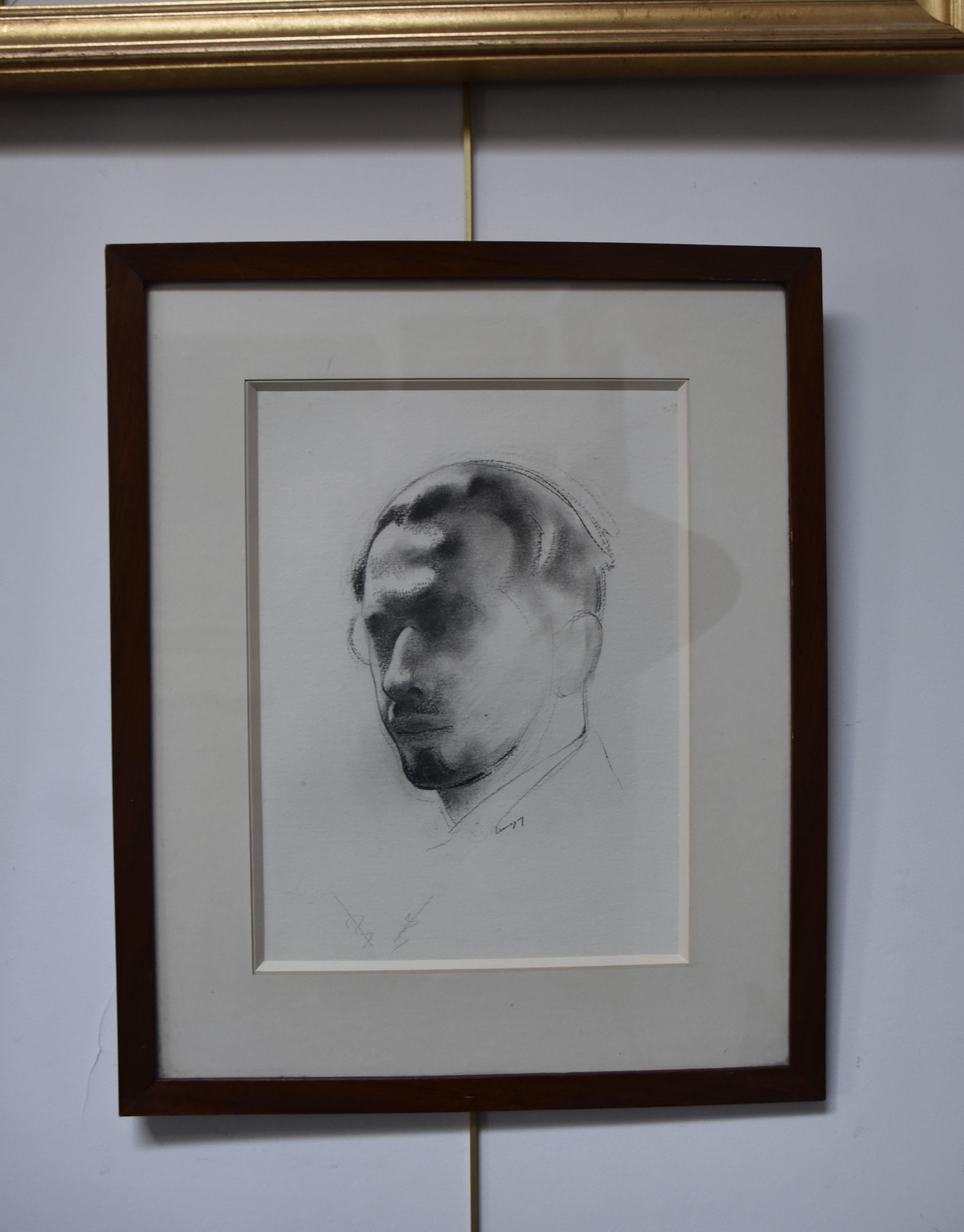Paul Lemagny (1905-1977) Selfportrait of the artist, signed drawing 4