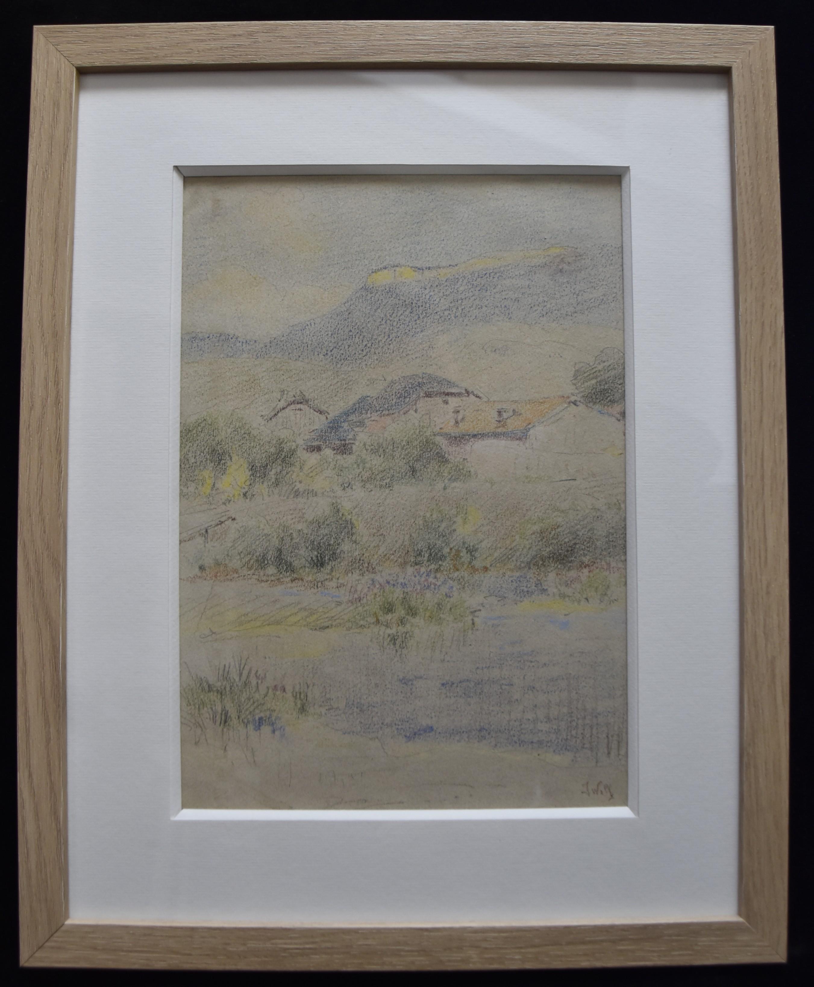 Marie Joseph Clavel dit Iwill (1850-1923) Landscape with a village, signed   - Art by Marie-Joseph Iwill