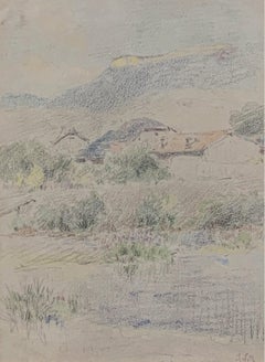 Marie Joseph Clavel dit Iwill (1850-1923) Landscape with a village, signed