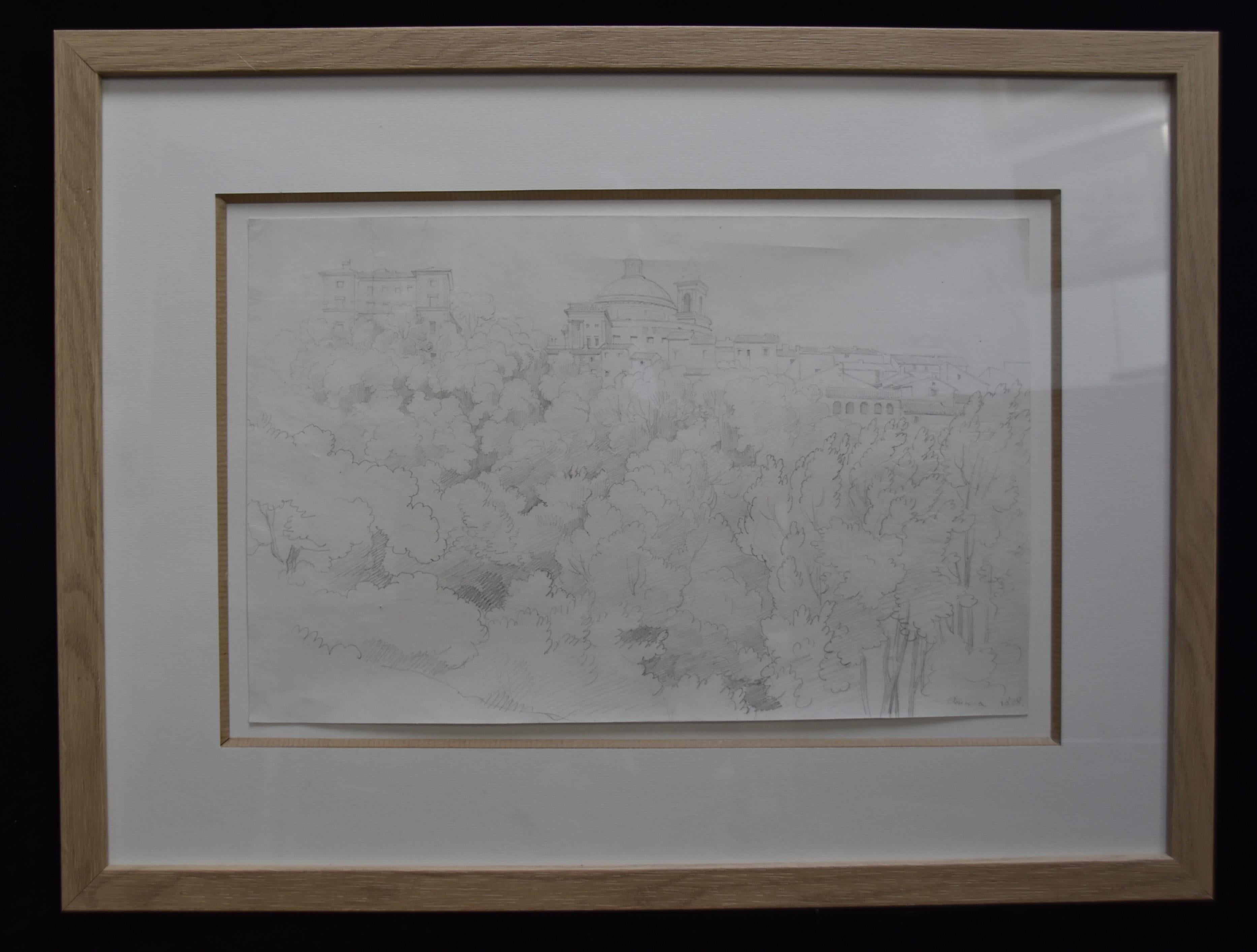 French Romantic School, View of Arriccia, 1828, drawing - Art by Unknown