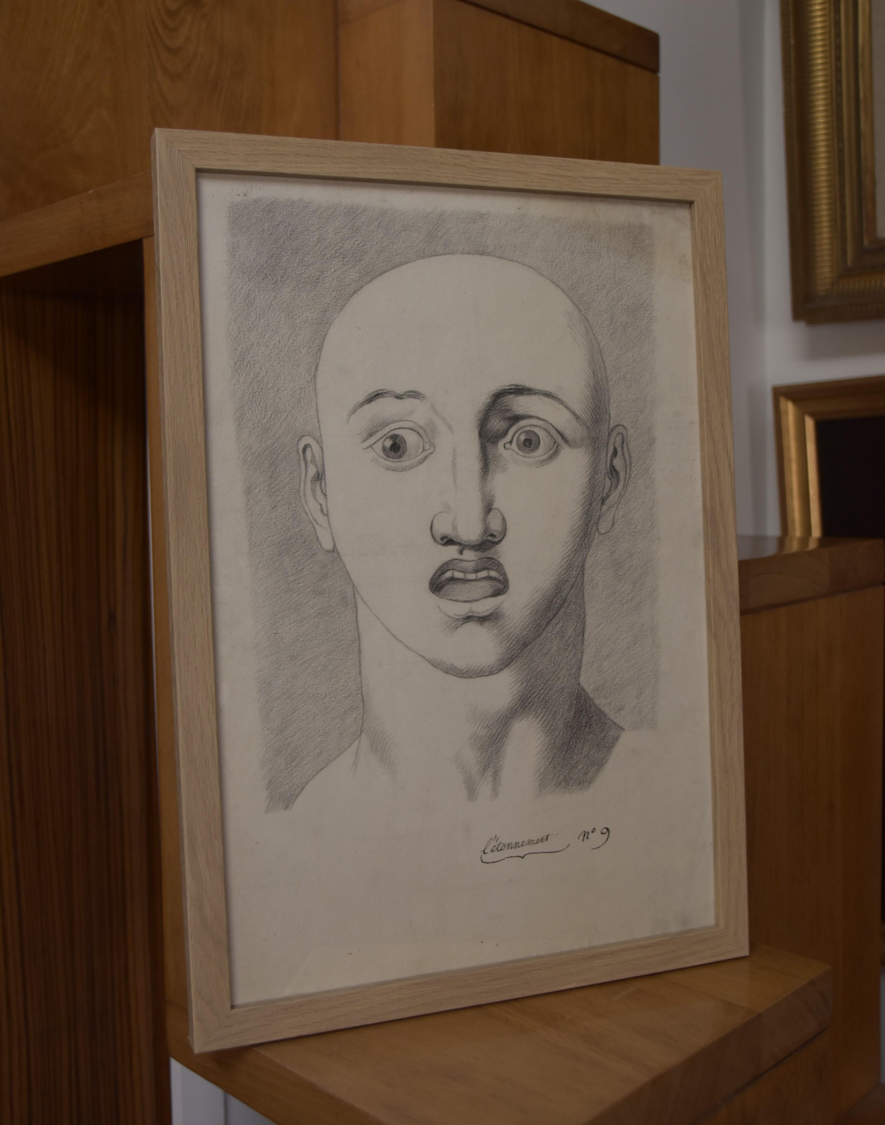 Escuela Francesa Siglo XVIII, L'étonnement, forma de expresión, dibujo en venta 2