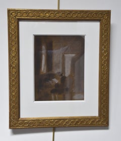 L V Guirand de Scevola (1871-1950) Un homme écrivant à son bureau, signé pastel