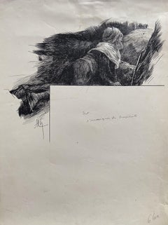 Felician Myrbach (1853-1940) L'Araignée du Prophète, dessin original