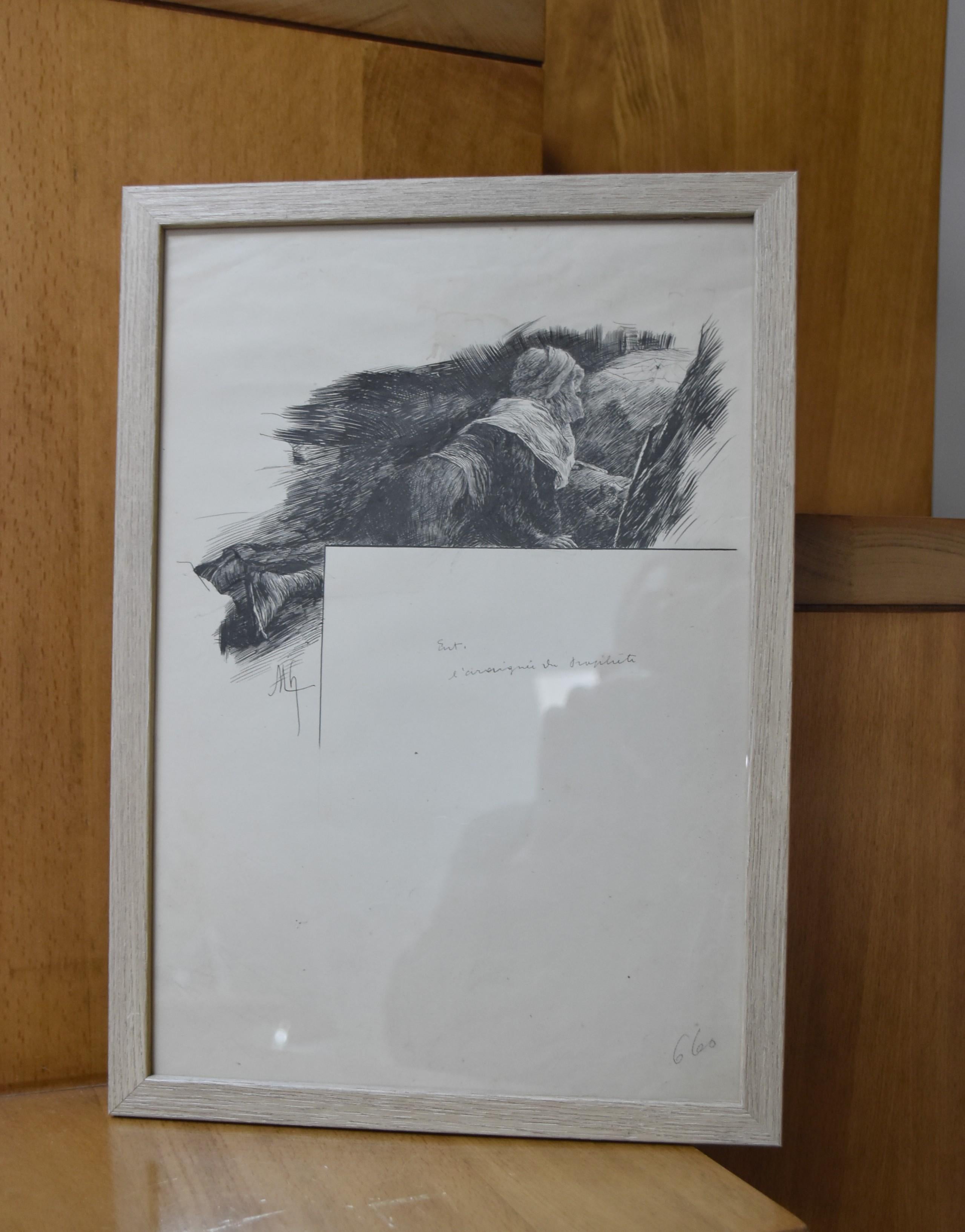 Felician Myrbach (1853-1940) L'Araignée du Prophète, original drawing For Sale 6