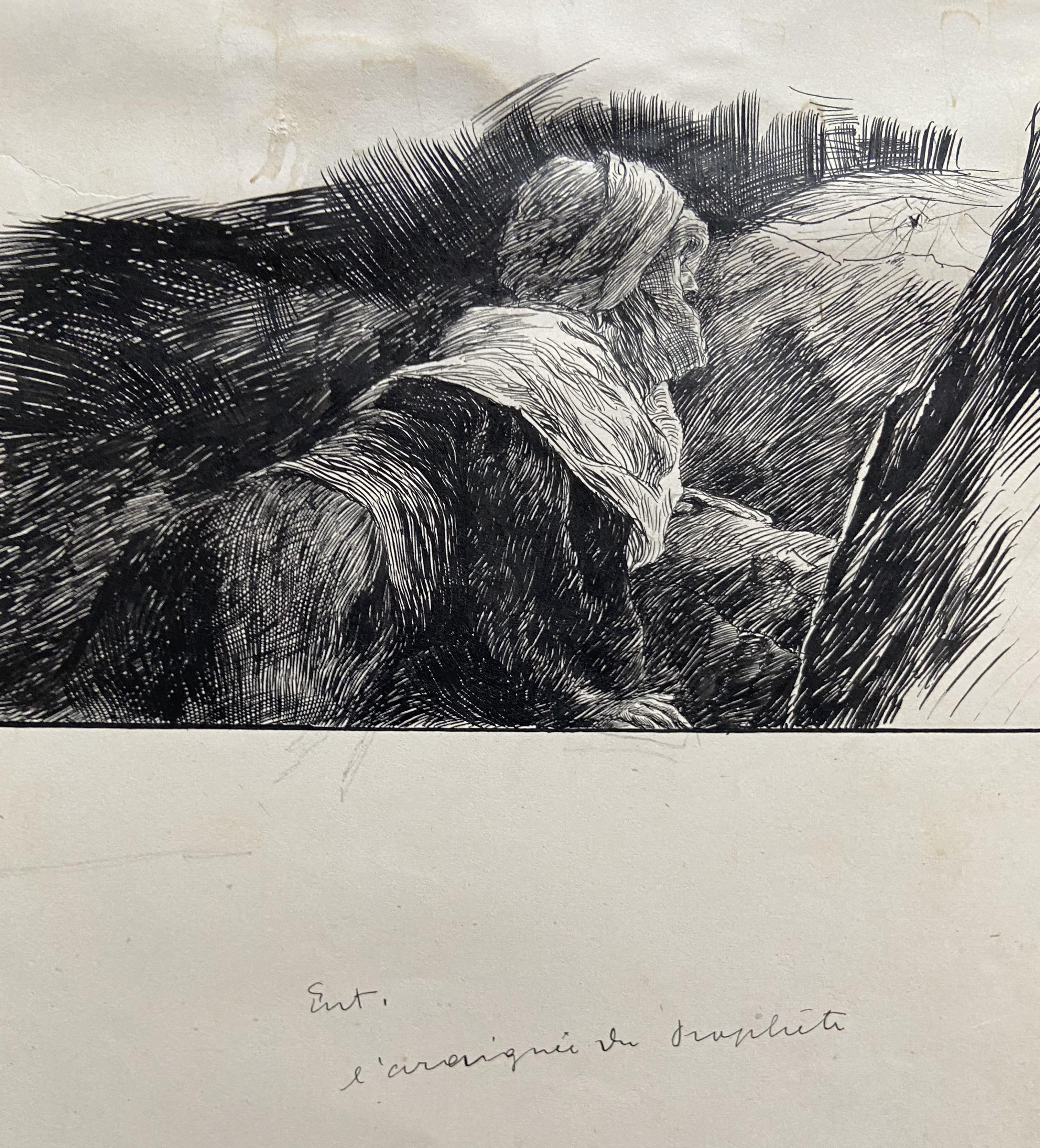 Felician Myrbach (1853-1940) L'Araignée du Prophète, original drawing For Sale 4