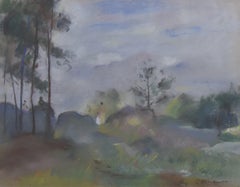 Henri Ottmann (1877-1927)  Ein Wald im Nebel, Pastell signiert