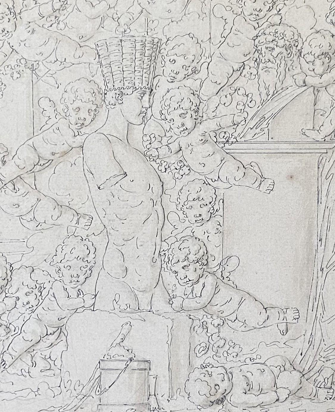Louis-Félix de La Rue (1730-1777) Eine mythologische Szene, Zeichnung im Angebot 4